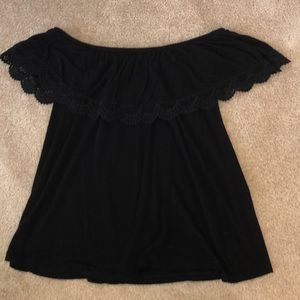 Black off the shoulder top